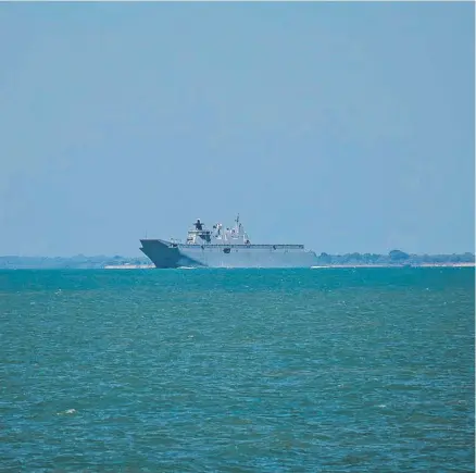  ??  ?? HMAS Canberra departs Darwin for Indo-Pacific Endeavour 2021.