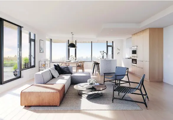  ??  ?? Large windows will maximize the views and draw in plenty of natural light to the homes at Elenore on Fifth.