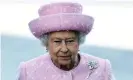  ??  ?? The Queen wearing the brooch, which features a 54-carat pink diamond found at the Williamson mine and presented to her as a wedding present. Photograph: Anwar Hussein/Getty