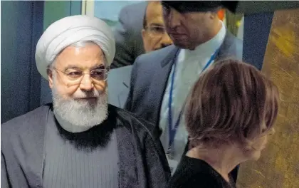  ?? Photo / AP ?? Hassan Rouhani prepares to address the United Nations Security Council.