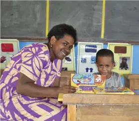  ?? Photo: FIJI Water Foundation ?? Vilomena Biudei from Namosi Primary School showed what she had managed to achieve with the grant.