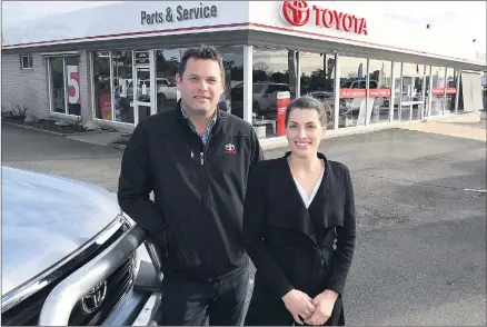  ??  ?? FAMILY FOCUS: Taylor Motors’ siblings Adam Taylor and Renee Ferguson have taken over the reins at Stawell Toyota. The new owners have big plans for the site. Picture: PAUL CARRACHER