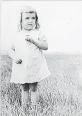  ??  ?? Edna in the field across from her house on what is now Upper James. Today, that field is a Walmart parking lot.