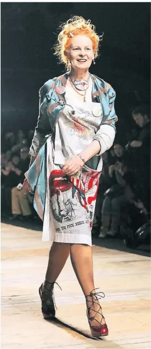  ?? FOTO: YUI MOK/DPA ?? Vivienne Westwood – hier im Jahr 2006 – fiel nicht nur durch ihre schrillen Modeschöpf­ungen auf.