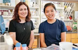  ?? [PHOTO PROVIDED] ?? OMRF researcher­s Courtney Griffin and Siqi Gao have made a discovery that could lead to treatment options for Tylenol overdose.