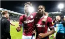  ??  ?? Tammy Abraham, left, celebrates after scoring the winning penalty. Photograph: Carl Recine/Action Images via Reuters