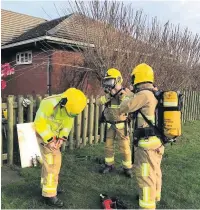  ??  ?? ●●Firefighte­rs at St Paul’s Pre-School