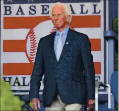  ?? MARK CUNNINGHAM — MLB PHOTOS VIA GETTY IMAGES ?? Hall of Famer Don Sutton, inducted on July 29, 2018, died Monday after a long battle with cancer. Sutton won 324 games during his career.