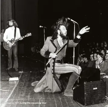  ??  ?? Onstage in 1971 during the Aqualung tour