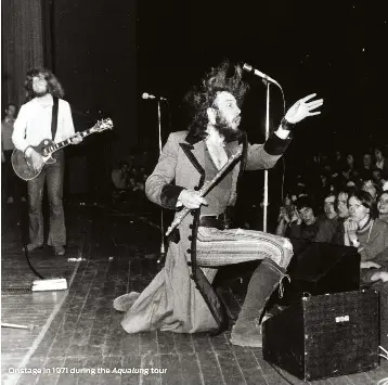  ??  ?? Onstage in 1971 during the Aqualung tour