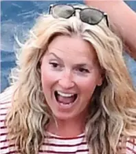  ?? ?? Rocking a new look: Penny Lancaster, aka Mrs Rod Stewart, has fun in Italy this week