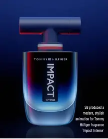  ??  ?? SB produced a modern, stylish animation for Tommy Hilfiger fragrance ‘Impact Intense’