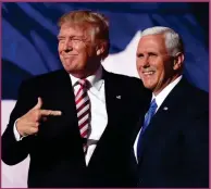  ?? ?? Left, former president Donald Trump and his vicepresid­ent Mike Pence in happier times