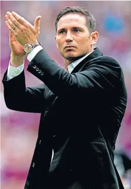  ?? Picture: PA. ?? Former Stamford Bridge favourite Frank Lampard has been given permission by current employers Derby County to speak to Chelsea about the vacant manager’s position.