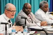  ?? Ned Gerard/Hearst Connecticu­t Media ?? Superinten­dent of Schools Paul Vallas speaks during a Board of Education meeting, in Bridgeport in 2013.