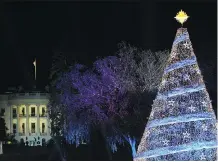  ?? ASTRID RIECKEN/ GETTY IMAGES ?? The 95th annual National Christmas Tree Lighting is held by the National Park Service at the White House Ellipse in Washington, D.C. on Thursday.