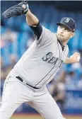  ?? FRED THORNHILL / THE CANADIAN PRESS ?? James Paxton pitches en route to no-hitting the Blue Jays on Tuesday.