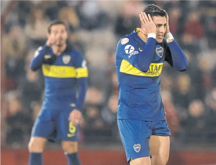  ?? Fotobaires ?? Cristian Pavón se lamenta por un gol perdido en el 0-0 ante Huracán; 17 de los 36 partidos jugados en la Superliga acabaron 0-0 o 1-0