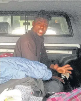  ??  ?? > The stowaway Ethiopian migrant who hid in Mr Edmunds’ car
