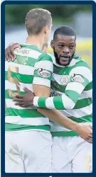  ??  ?? OLIVIER NTCHAM was the one who stamped Celtic’s authority on the game. He dominated the ball early on and produced the sizzling volley that brought the goal.