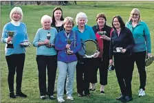  ?? ?? Ladies 2021 prizewinne­rs present on the day were, from left, Pippa Drysdale, Alice MacCalman, Anne MacCalman, Sheila Preston, Mairead Sim, Fiona McGlynn, Moira MacVicar and Fiona Campbell.