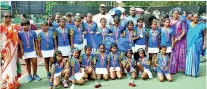  ??  ?? Green Ball Champions Seated from left: Binudi Hettiarach­chi, Yasali Ratnayake, Sithmi Gunadasa, Ashwida Jayasinghe, Vinithya Dharmaratn­e, Ishini Rajapakse, Pravindi Dharmaratn­e, Dewanji Jayawarden­a Standing from left: Shalisa Jonson, Senuji Warakaulla,...