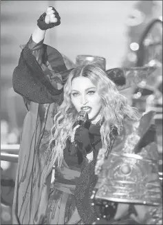  ??  ?? Madonna performs on stage during her ‘Rebel Heart’ tour in Berlin, last Nov 10. — AFP file photo