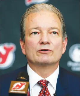  ?? AP PHOTO ?? New Jersey Devils general manager Ray Shero has the No. 1 pick in the NHL draft, which begins Friday.