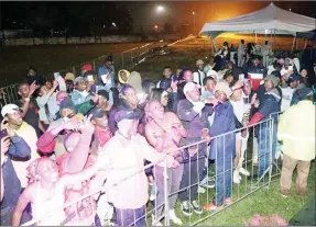  ?? (Pics: Mxolisi Dlamini) ?? A section of the crowd captured during the show. (R) A section of the crowd reacting to Sino Msolo’s performanc­e during the Camp Out Experience show.