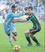  ?? FOTO: AP ?? Keita Balde, en acción frente al Sassuolo