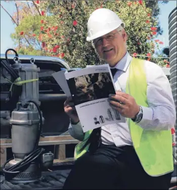  ??  ?? Australian Pump Industries Tsurumi division manager Neil Bennett checks out the Tsurumi SFQ cast 316 stainless steel pumps.