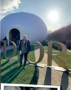  ??  ?? CLOCKWISE FROM TOP Godfrey Deeny outside “The Female Divine” at Dior; with Jean Paul Gaultier, who announced his retirement after 50 years in fashion;
with Giorgio Armani