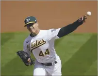  ?? JEFF CHIU — THE ASSOCIATED PRESS, FILE ?? The A’s Jesus Luzardo pitches against the Giants during the first inning on Saturday in Oakland.