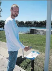  ?? SPECIAL TO THE WELLAND TRIBUNE ?? Using smartphone­s or tablets, Welland residents and visitors to the city can scan a QR code on signs at eight locations and get a wealth of informatio­n on events, boat rental opportunit­ies and much more.