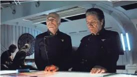  ?? CAROLE SEGAL/SYFY ?? Michael Hogan and Edward James Olmos (right) on “Battlestar Galactica.”