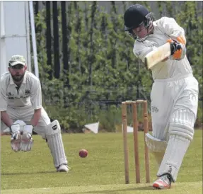  ?? Picture: Chris Davey FM4775146 ?? St Lawrence batsman Graeme Tryon hits out against Nonington at Highland Court on Saturday