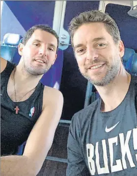  ?? F ?? Mirotic da la bienvenida al ‘jefe'. Su compañero de selección publicó esta foto en Twitter.