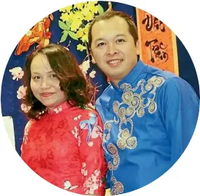  ??  ?? Erik Au Duong, owner of Saigon Noon in Hamilton, with his wife on Lunar New Year last year.