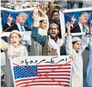  ?? Foto: AFP / Arif Ali ?? Pakistanis waren Anfang 2018 über Trumps Tweet erbost.
