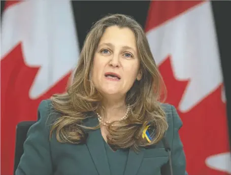  ?? FILES ?? Deputy Prime Minister and federal Finance Minister Chrystia Freeland.