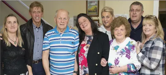  ??  ?? Trisha McCoy, Dickie Rock, Tommy Moody, Caroline Moody, Sinead Moody, Linda Murphy, Colm Moody and Frances Flynn at Earlsbrook Nursing Home.