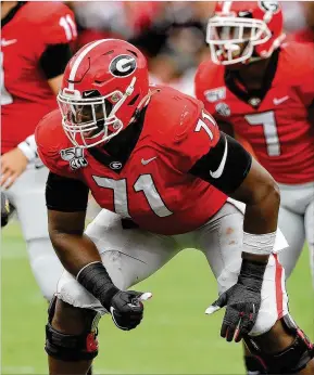  ?? CURTIS COMPTON / CCOMPTON@AJC.COM ?? Though ESPN’s Mel Kiper has him rated lower, former Georgia offensive tackle Andrew Thomas is widely considered a top-10 NFL draft prospect.