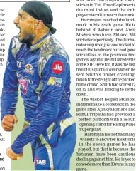  ?? BCCI ?? Harbhajan Singh became the third Indian after R Ashwin and Amit Mishra to bag 200 T20 wickets.