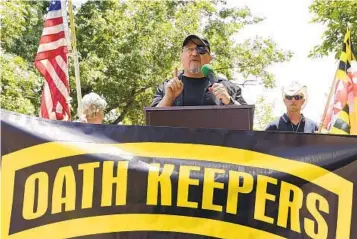  ?? SUSAN WALSH AP FILE ?? Stewart Rhodes, founder of the Oath Keepers, was sentenced Thursday to 18 years in prison for seditious conspiracy in the Jan. 6, 2021, attack on the U.S. Capitol.