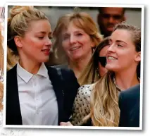  ??  ?? Leaving court: Miss Heard and her sister, and Depp yesterday