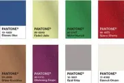  ??  ?? Beispiel für kühne Kombinatio­nen: die Farbpalett­e „Untraditio­nal“. Quelle: PANTONE