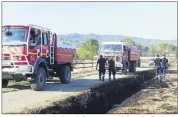  ?? (Photo HoB) ?? Des membres du comité communal feu de forêt, la gendarmeri­e et la police municipale se sont joints aux pompiers.