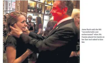  ?? NYTIMES.COM SCREEN GRAB ?? This screen grab from the New York Times website shows New York Gov. Andrew Cuomo with Anna Ruch at a wedding in 2019. “The photo you see here finally and graphicall­y illustrate­s to all readers, male and female, what sexual harassment looks like and feels like and what the consequenc­es have been for centuries: none,” writes Heather Mallick.