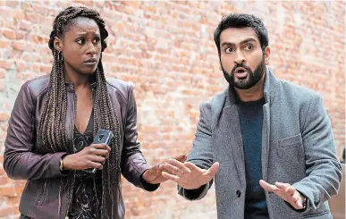  ?? SKIP BOLEN NETFLIX ?? Issa Rae as Leilani, left, and Kumail Nanjiana as Jibran in a scene from “The Lovebirds.”