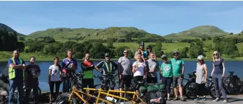  ??  ?? Some of the cyclists who took part in the Manorhamil­ton to Dromahair cycle.